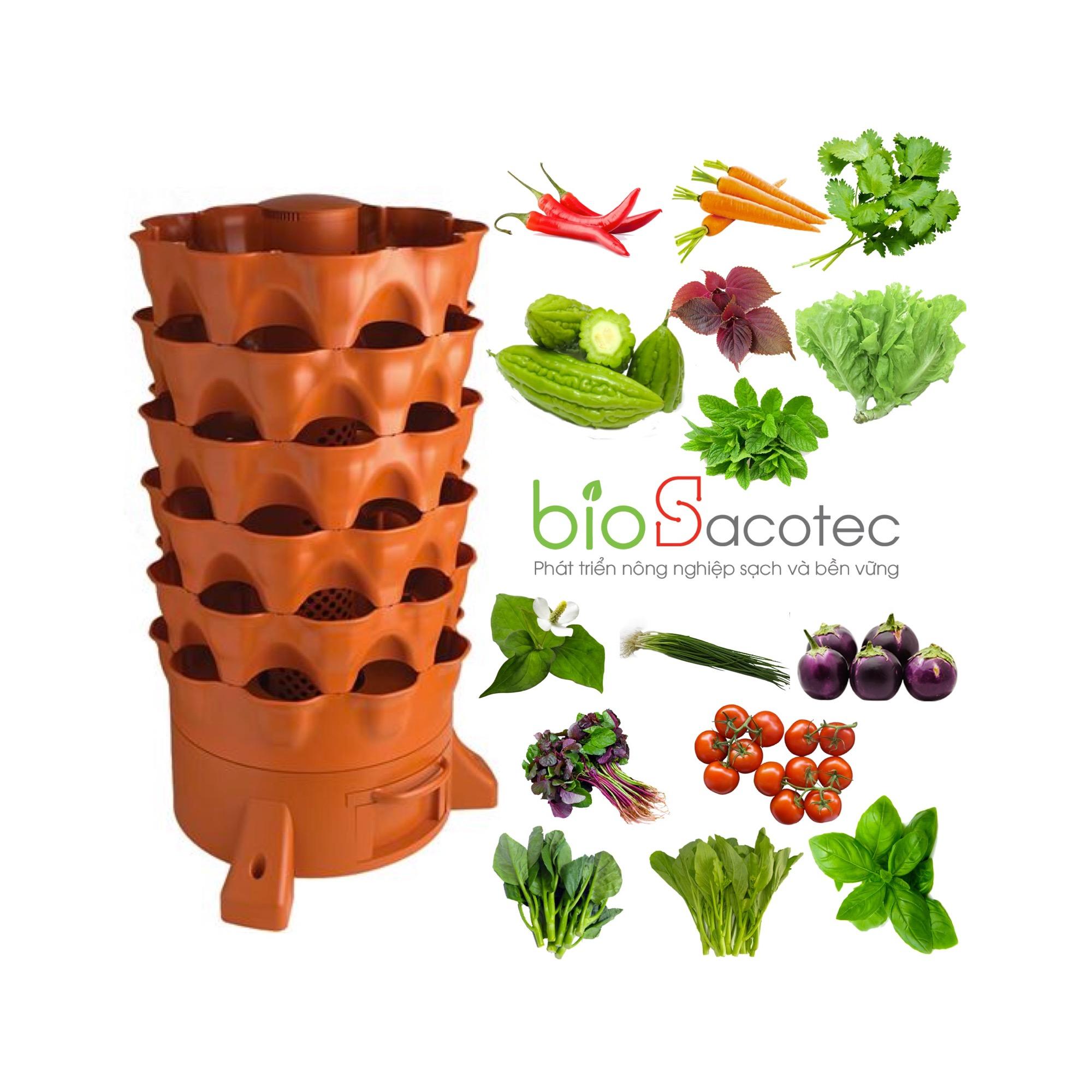 Tháp rau hữu cơ tại nhà BIOSACOTEC