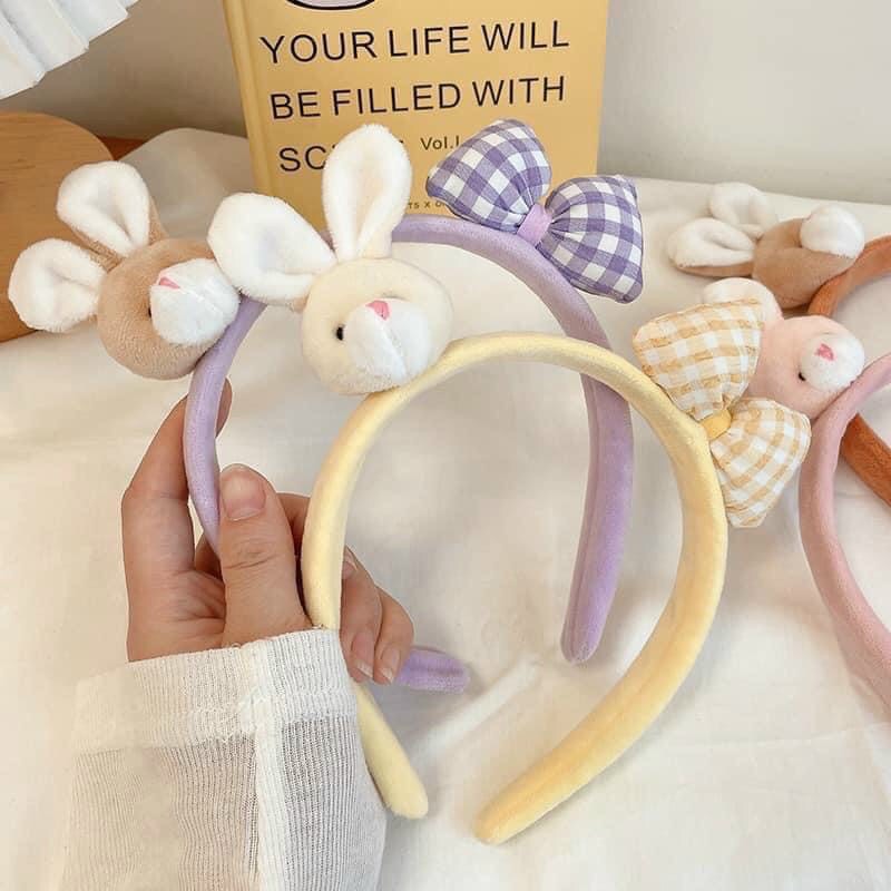 Bờm cài tóc thỏ nơ xinh xắn dễ thương