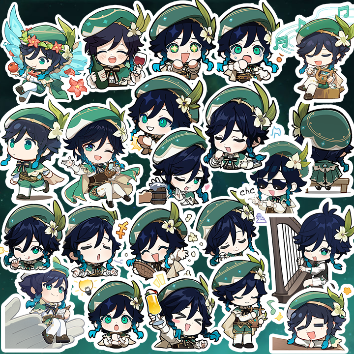 [Genshin Impact] Sticker Venti Chibi Venti ( set 22 pcs)