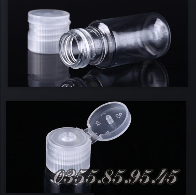 100 chai nhựa nắp bật 20ml lọ chiết mỹ phẩm du lịch