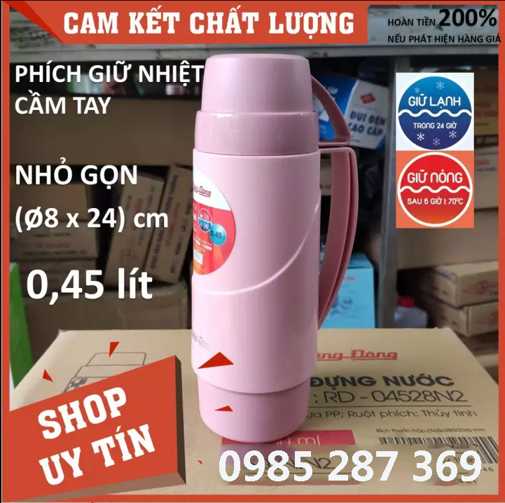 Phích Nước Rạng Đông Cầm Tay 0,45 Lít RD 04528 N1/ 04528N2