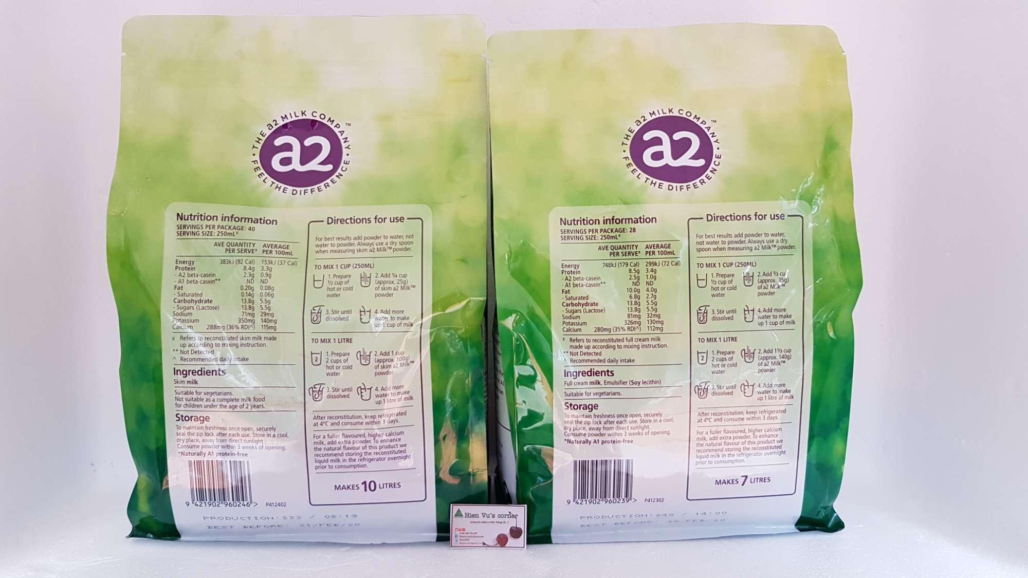 [HCM]Sữa tươi dạng bột A2 của Úc - túi 1kg (milk powder)