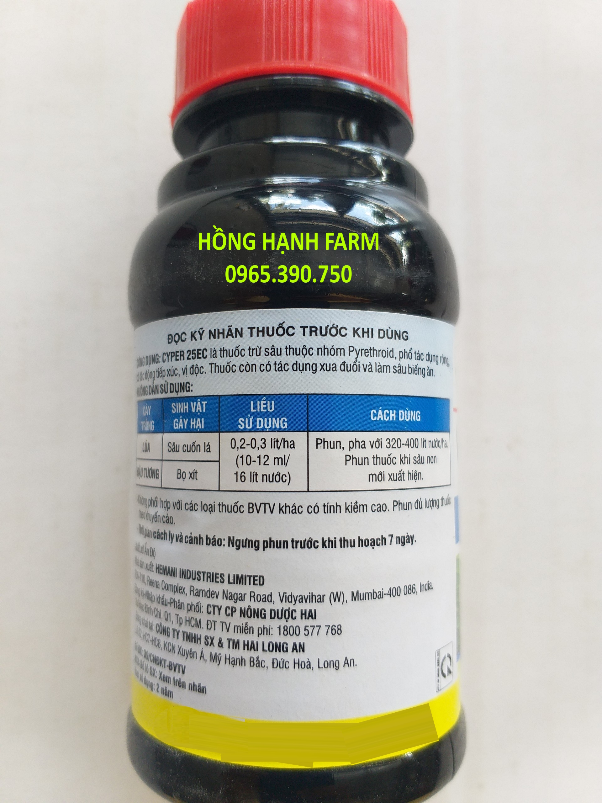 Thuốc trừ sâu Cyper 25EC - Chai 100ml