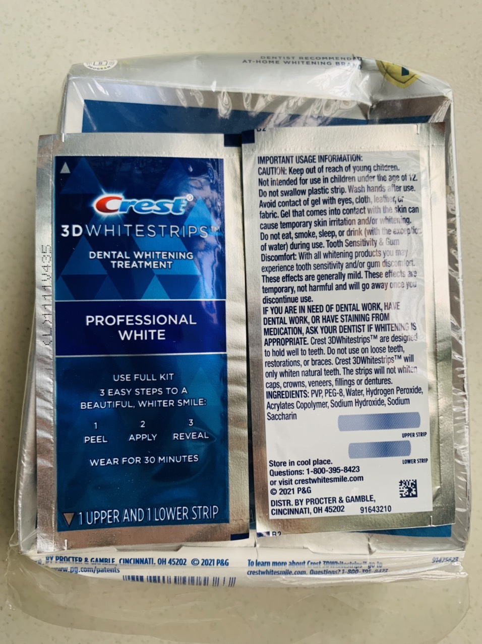 Miếng dán trắng răng Crest 3D levels 12 whiter