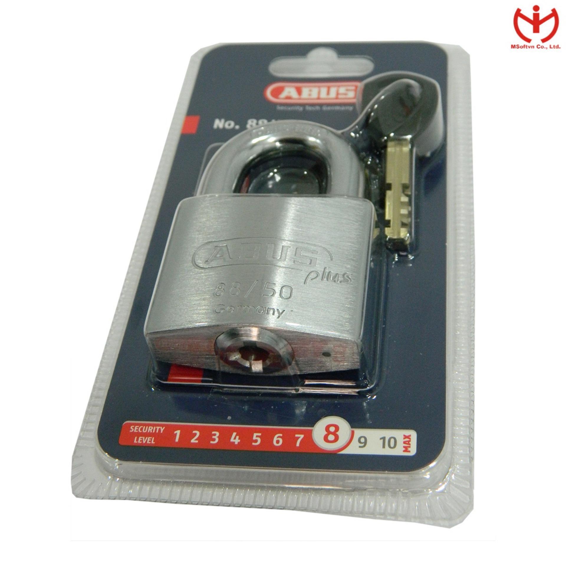 Ổ khóa ABUS 88/50 Plus thân đồng 50mm bọc Niken có thẻ code card - MSOFT