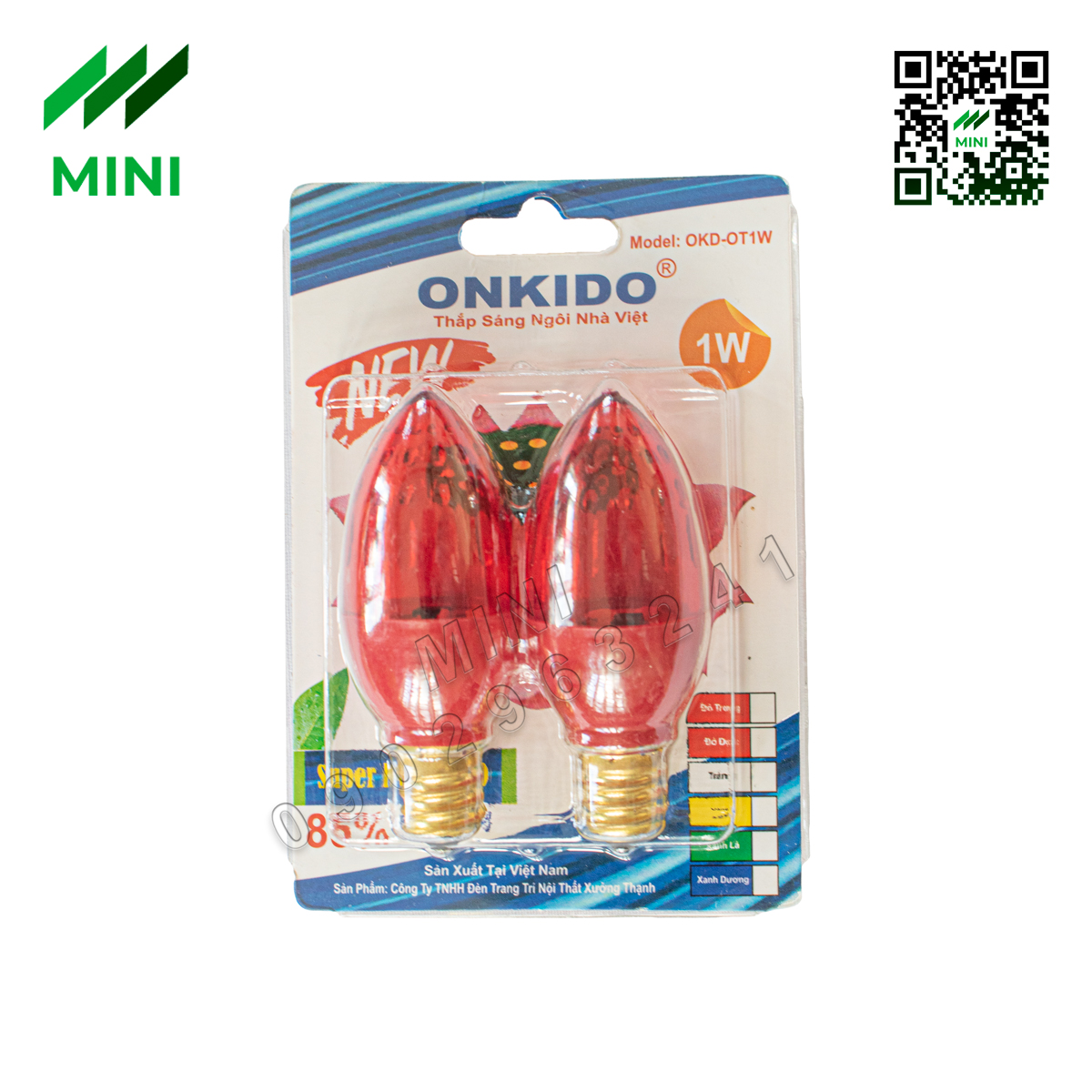 1 cặp / 2 cái bóng đèn led onkido ot1w trái ớt dùng cho bàn thờ, trang trí