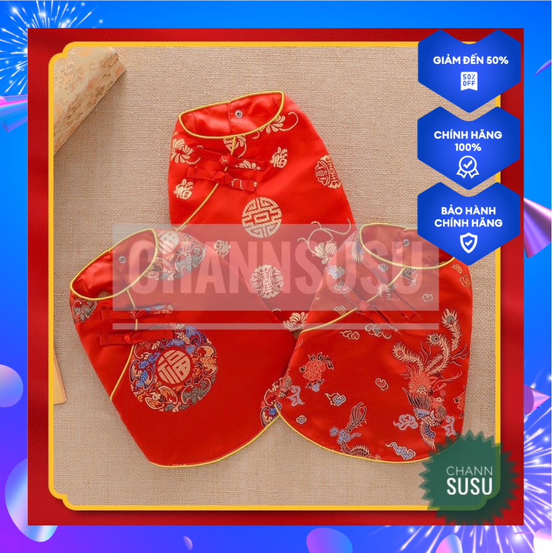 ÁO TẾT CHO CHÓ MÈO - Áo bộ hỷ phục áo long phượng lụa áo lụa áo dài cao cấp siêu đẹp cho chó mèo thú cưng
