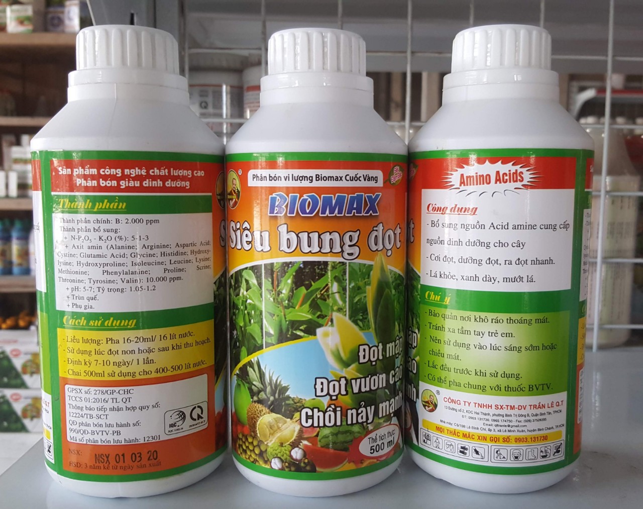 Phân bón vi lượng BIOMAX  - Siêu dung đọt - Chai 500ml