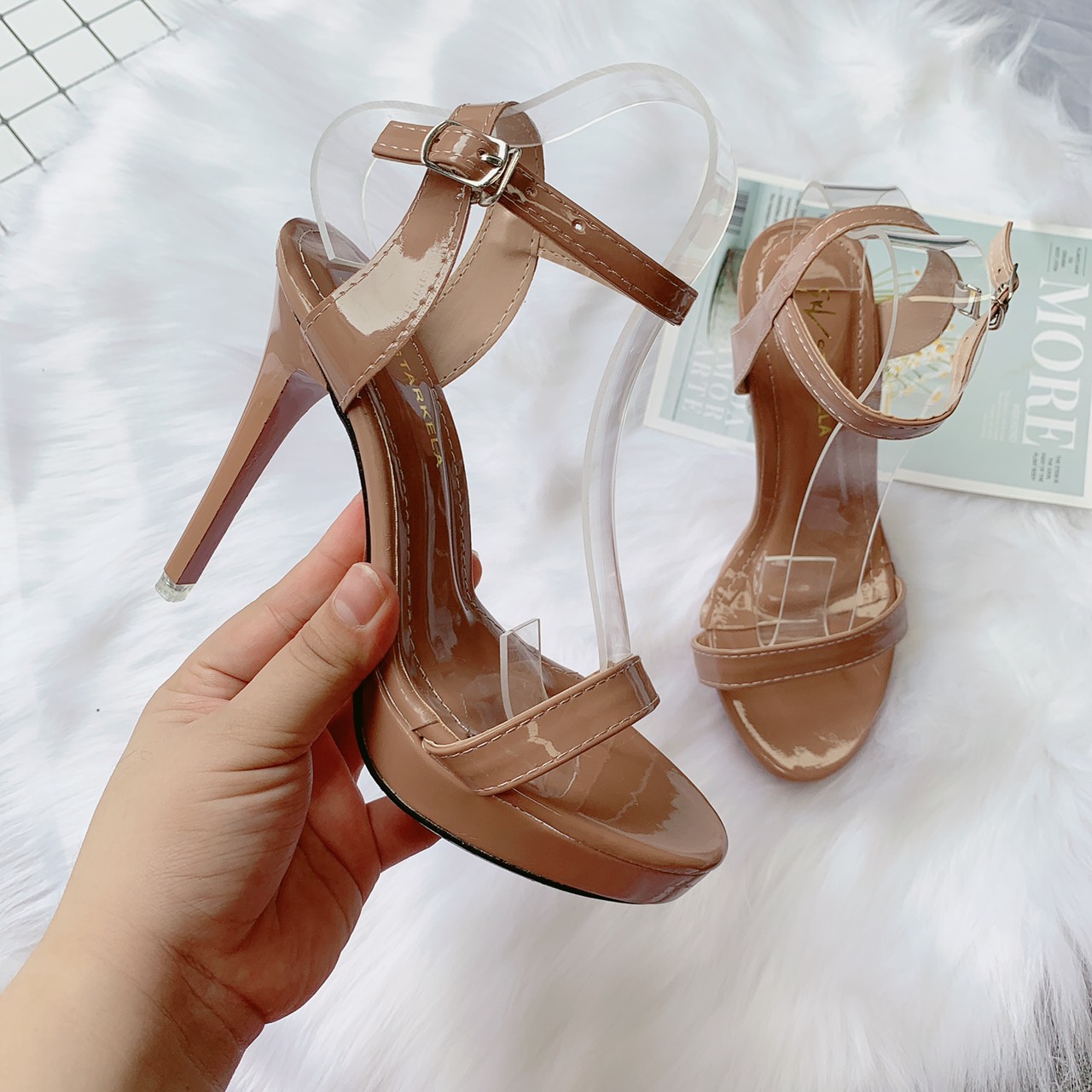 SALE GIÁ RẺ I SANDAL CAO GÓT DA BÓNG GÓT NHỌN ĐÚP 12P HÀNG VNXK CỰC ĐẸP - MÃ 638