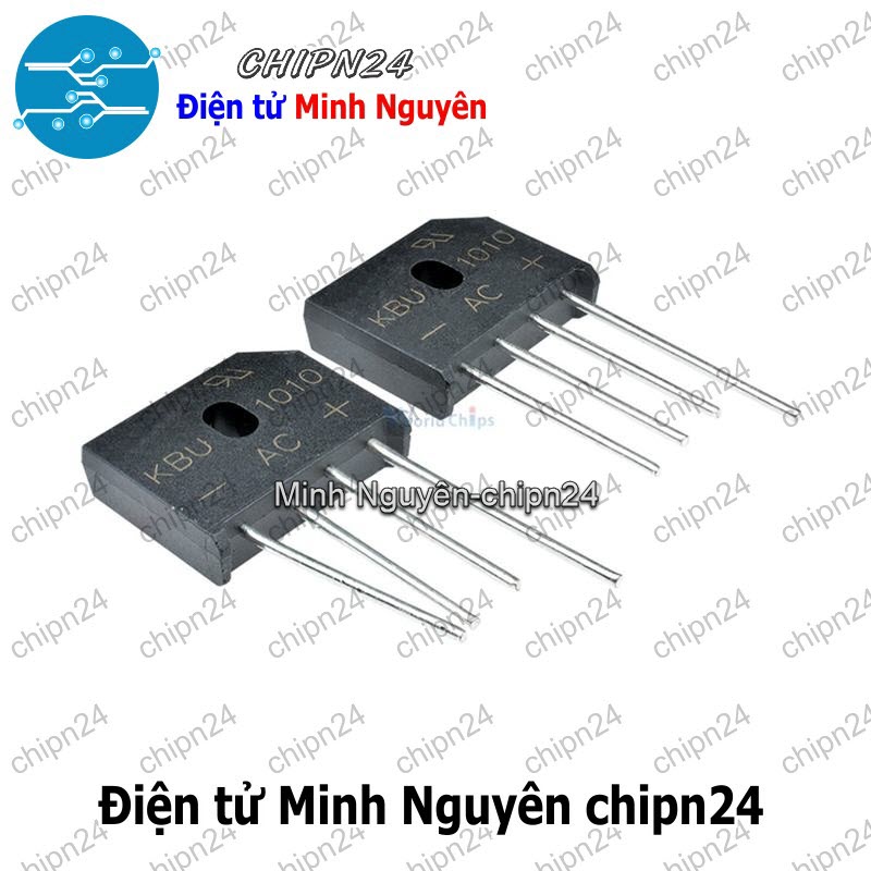 [2 con] (F56) Cầu Diode KBU1010 10A 1000V (10A dẹt) - HH000221