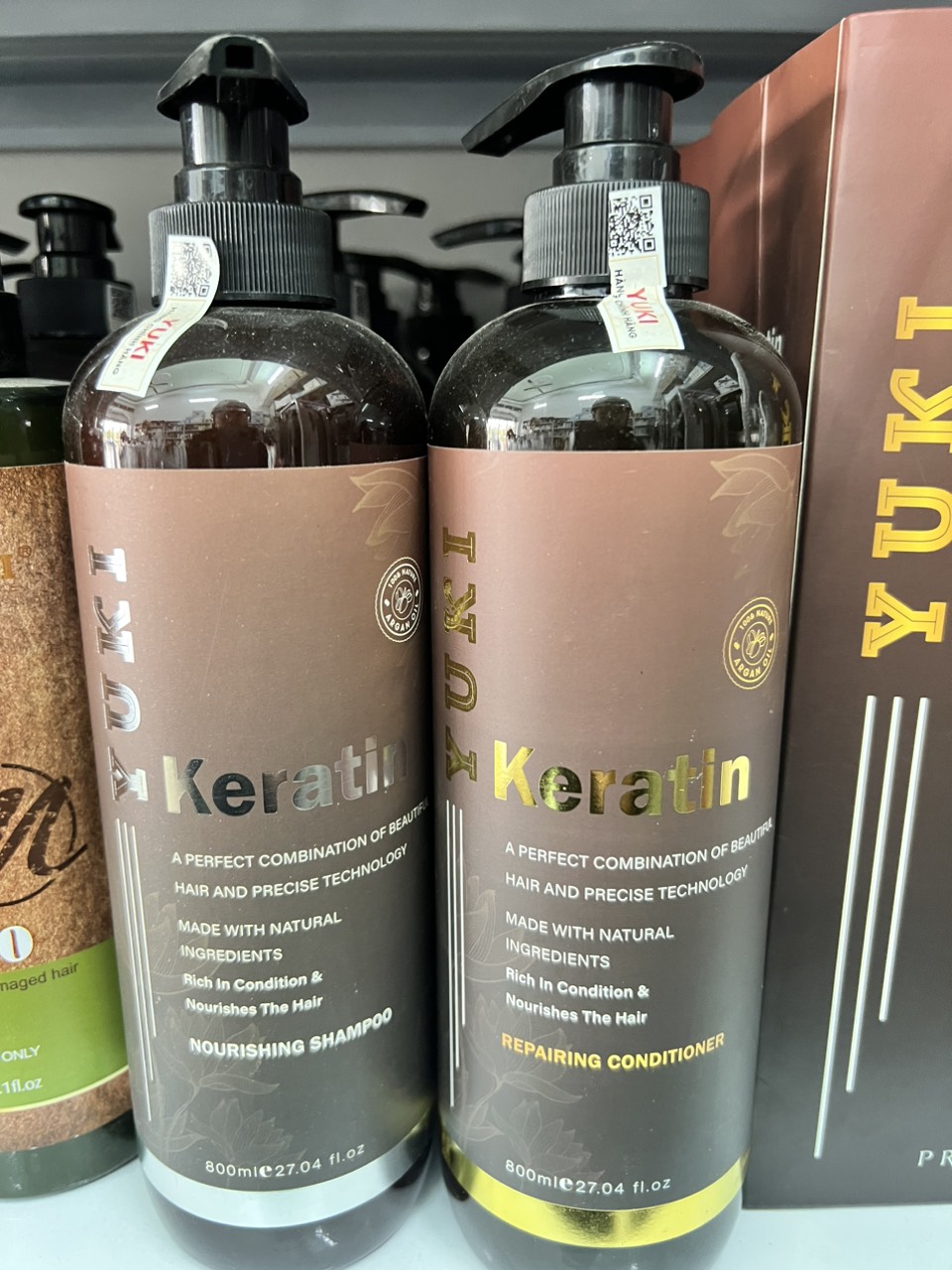 Cặp dầu gội xả phục hồi mềm mượt keratin yuki 2000ml x2