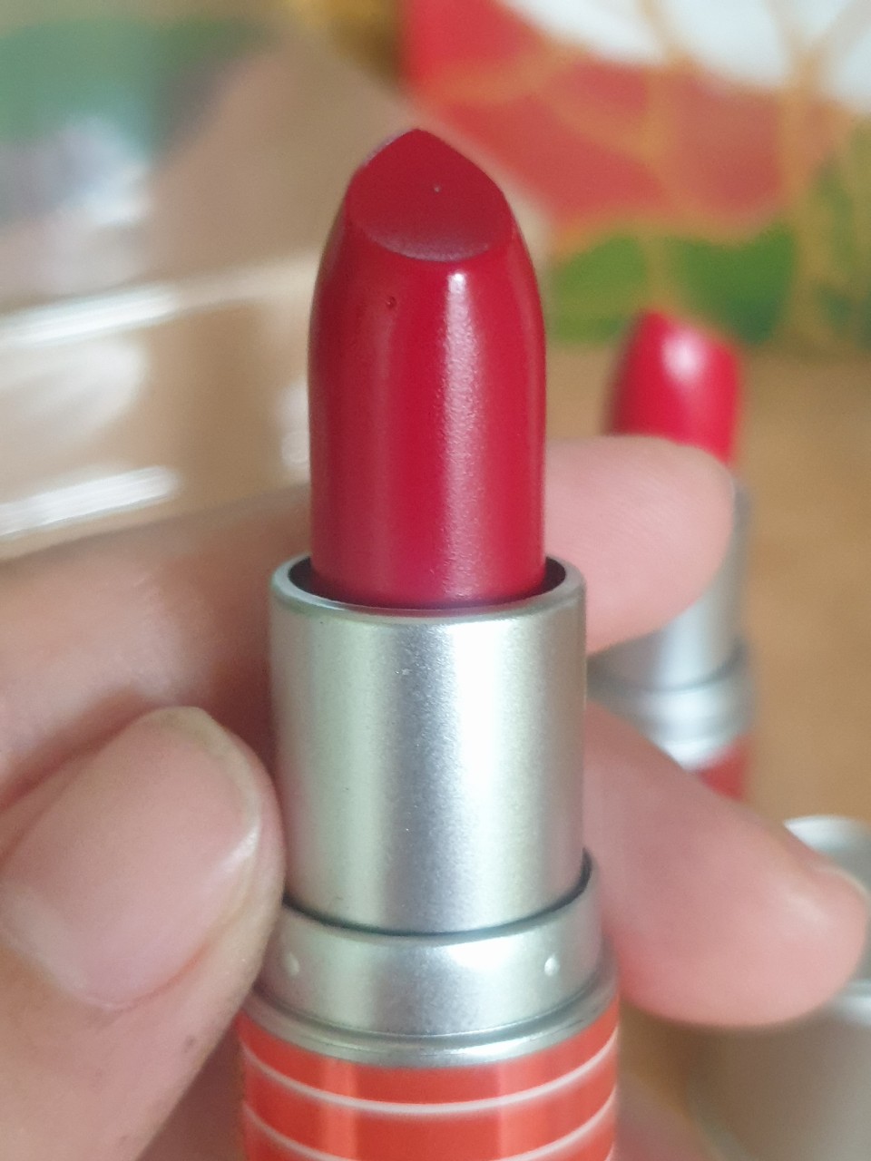 Cute kid's lipstick in school