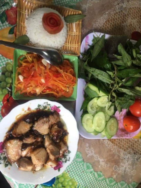 mắm tép sông  trộn đu đủ
