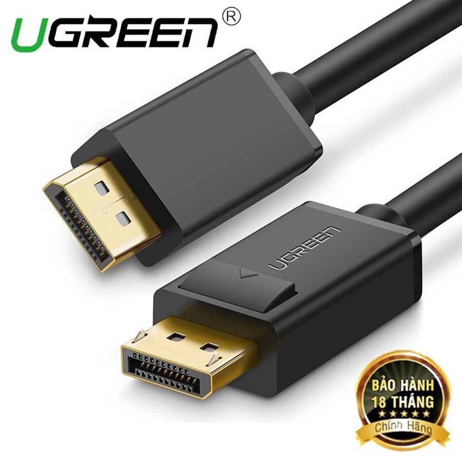 Cáp displayport to displayport chuẩn 1.2 dài 1m hỗ trợ 2k*4k ugreen 10244 chính hãng