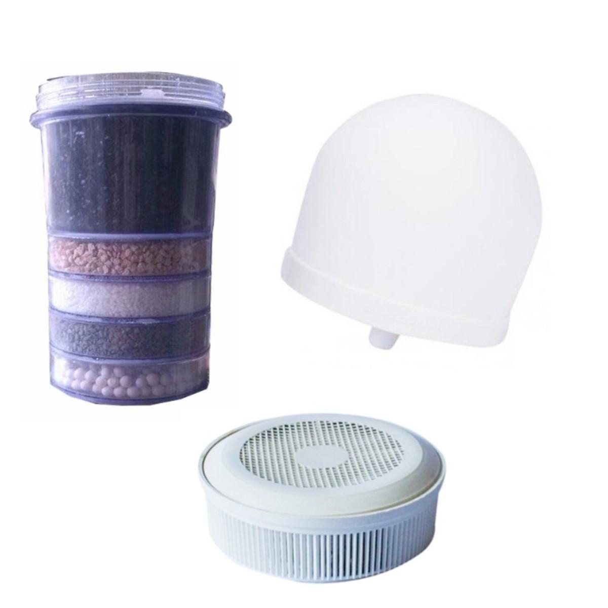 [HCM]Bộ linh kiện lọc nước 3 món (đá khóang lõi lọc 5 tầng nấm sứ tím)