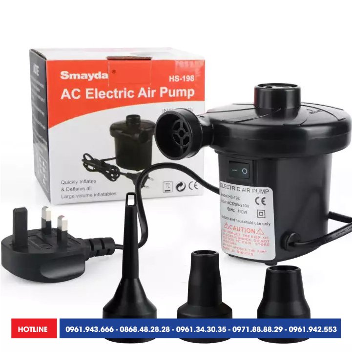 [CHÍNH HÃNG, BƠM NHANH, ĐA NĂNG], Máy thổi khí Bestway HS-198, AC 220V- 240V, bơm đồ hơi cao cấp