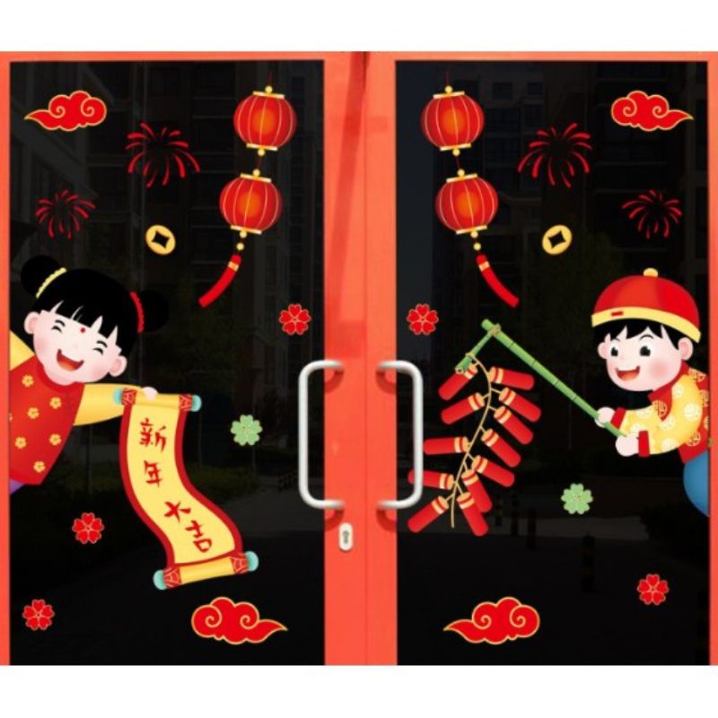 Decal dán tường, dán kính trang trí tết 2024( nhiều mẫu)
