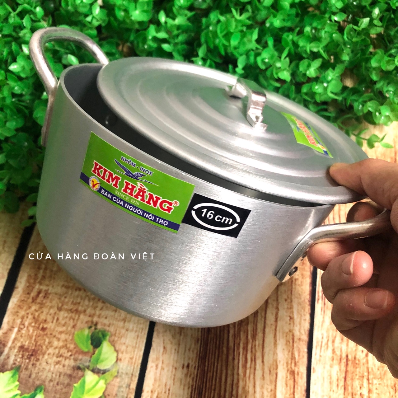 Nồi Nhôm Kim Hằng Cao Cấp - 16cm - Nồi nấu cơm, nấu canh, lẩu. Chất liêu Nhôm sáng bóng Cao Cấp