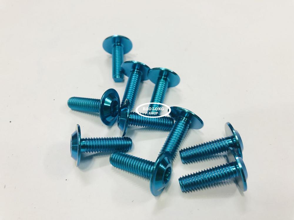 5 con Ốc Titan GR5 Đầu Dù 6li2 Xanh Lục Bảo (Titan 100% )