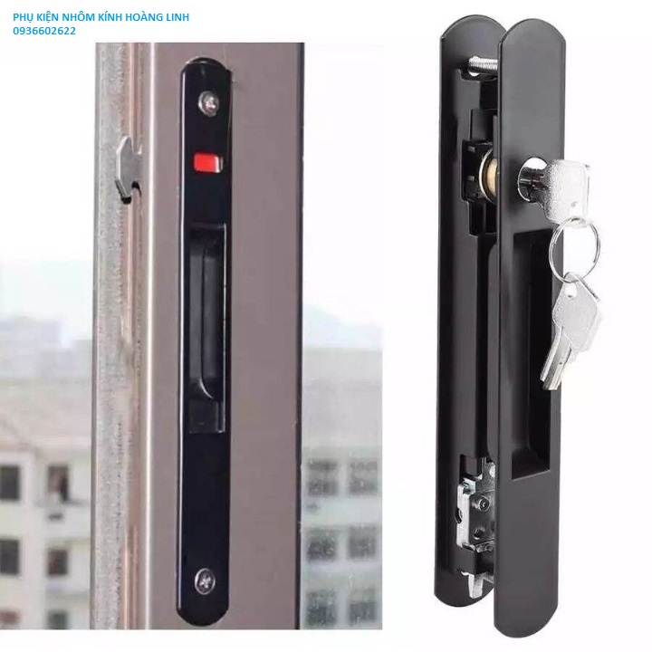 Bộ khóa sập/chốt sập có chìa Kinlong cho cửa lùa nhôm Xingfa hệ 55/93