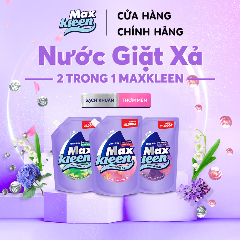 Túi nước giặt xả MaxKleen 2.4kg (Huyền Diệu/ Hoa Nắng/ Vườn Sớm Mai)