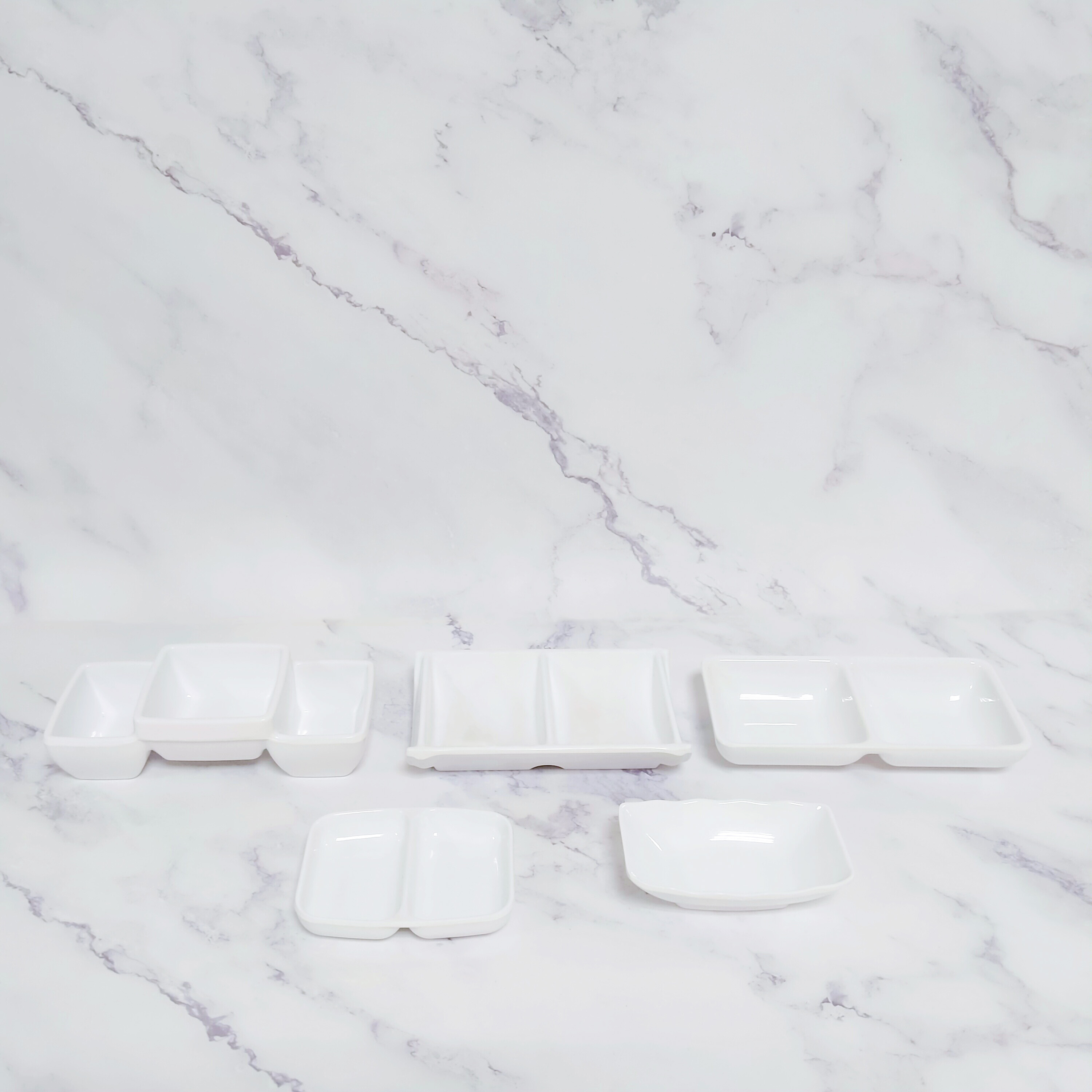 Bộ chén đĩa chấm Superware Nhựa phíp 100% melamine Trắng