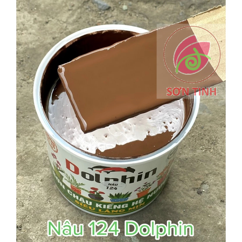 Sơn chậu cảnh, kiểng hệ nước Dolphin màu nâu 1 ký