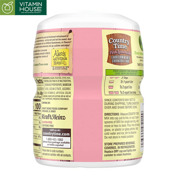 Bột pha Country Time Pink Lemonade 538g