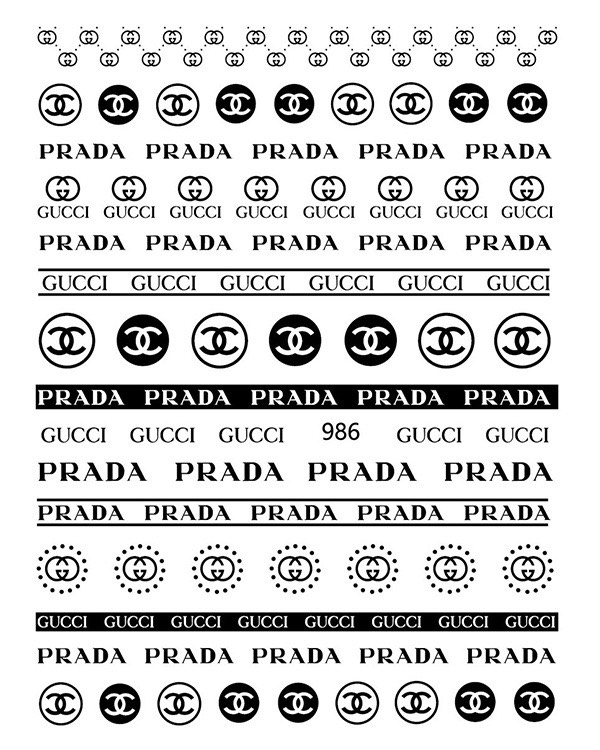 Sticker dán móng tay Nail các mẫu Logo thương hiệu - Hình dán móng tay Logo trang trí