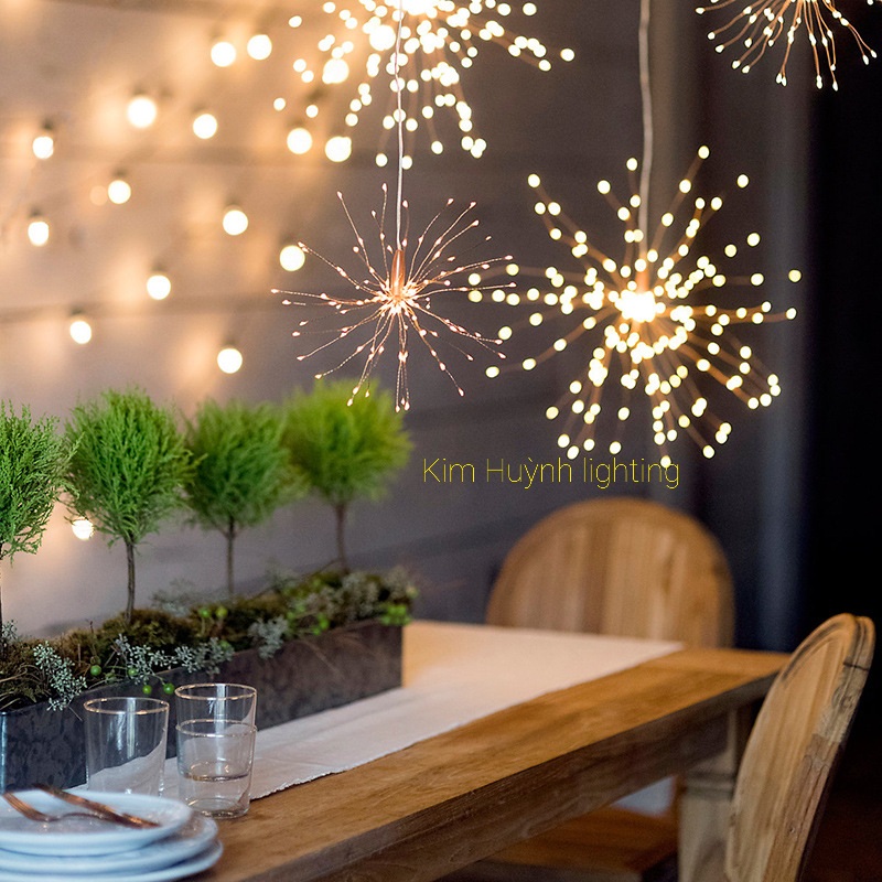 Đèn led pháo hoa pháo bông chùm trang trí lễ Tết, cưới hỏi ngoài trời (cắm điện)