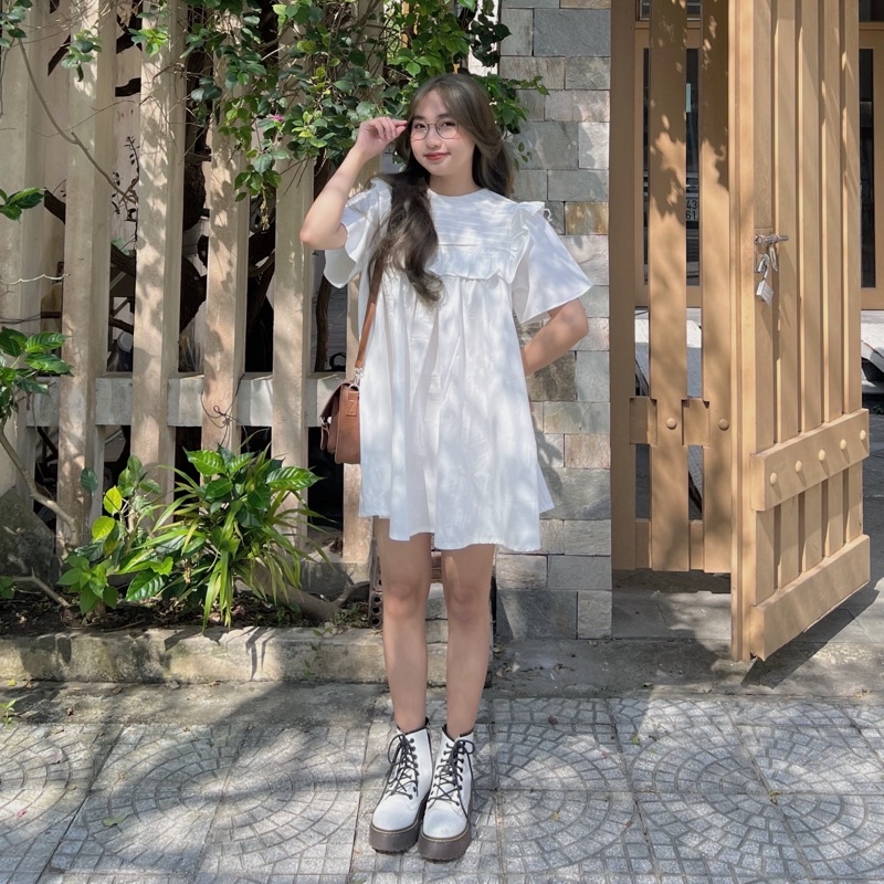 (Oldschoolcloth)ĐẦM BABYDOLL TAY LOE (ảnh thật/video)