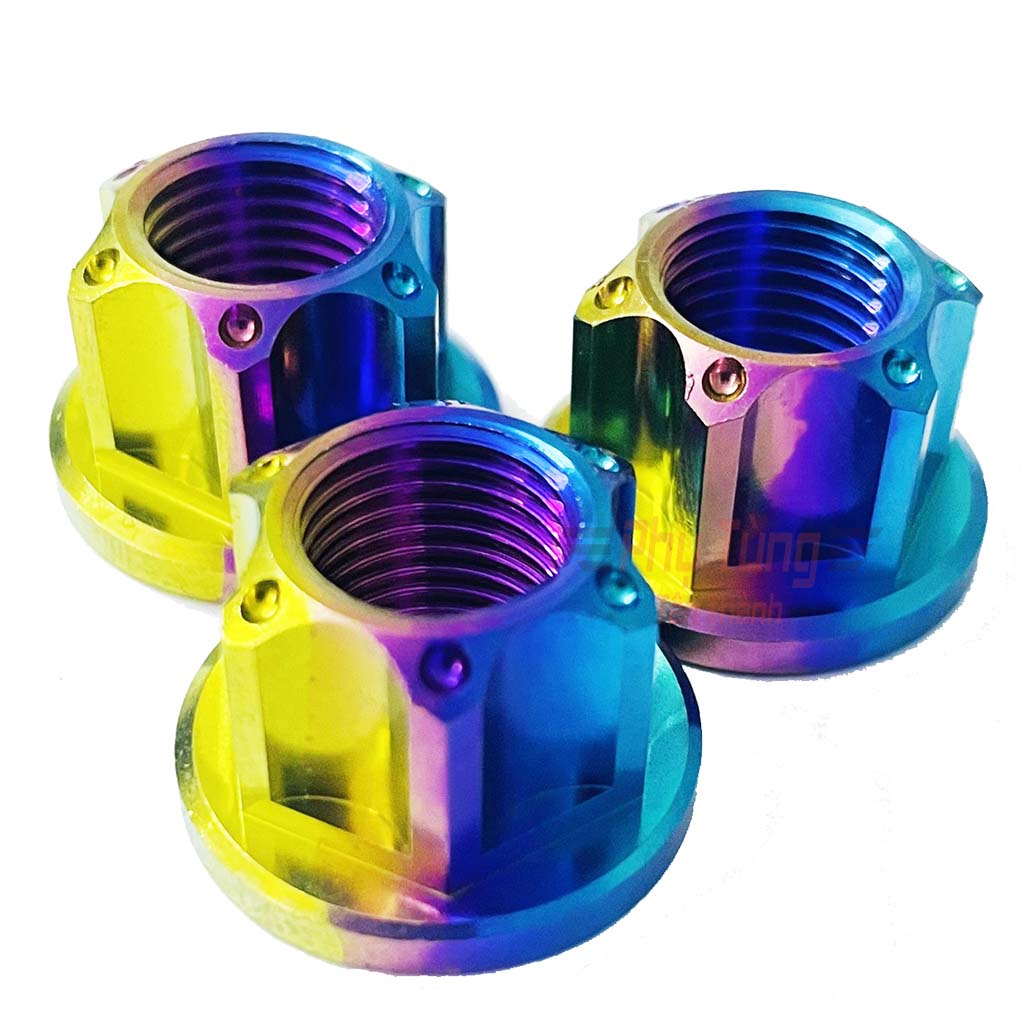 Tán cốt gấp cốt bánh 12li titan gr5 màu cầu vồng đầu hở-pttt