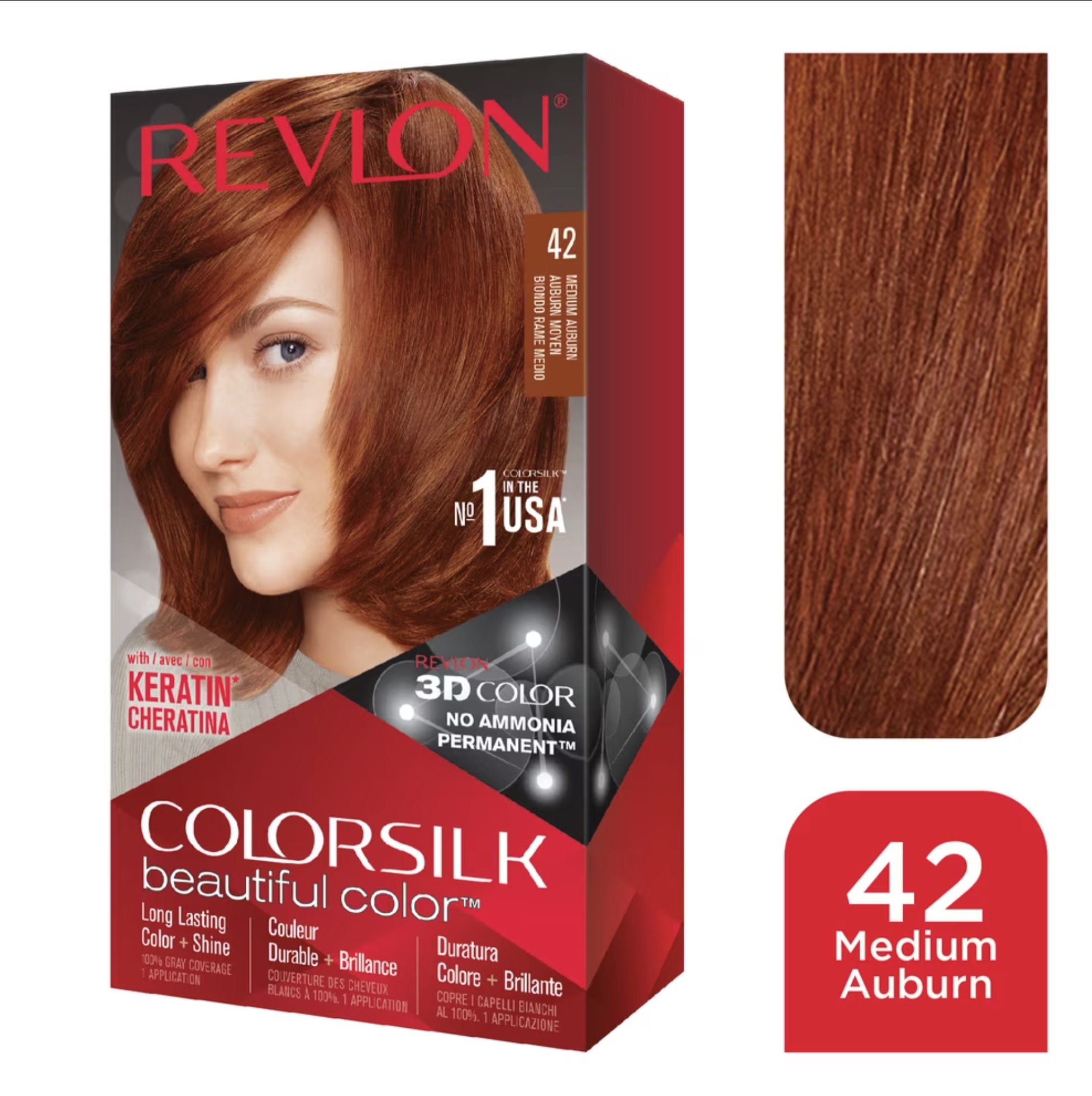 Thuốc nhuộm Revlon Color Silk Beautiful 3D Color số 42 nâu đỏ vừa