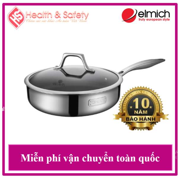 Chảo Chống Dính Cao Cấp INOX 304 Elmich POTENZA 24CM EL3257 -  Bảo Hành 10 Năm