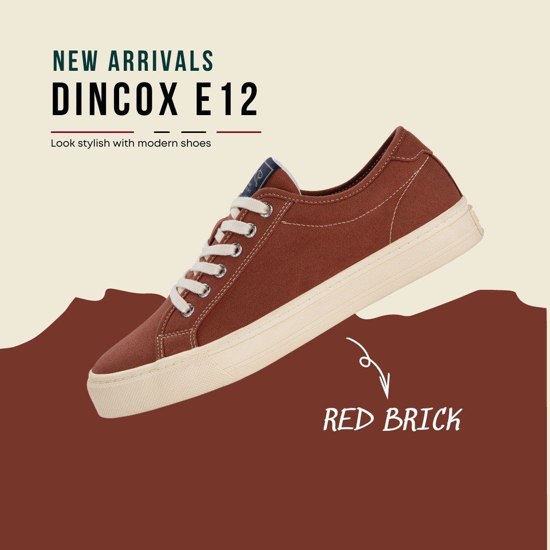 Giày Sneaker Vải Canvas Nam Nữ E12 Red Brick Dincox