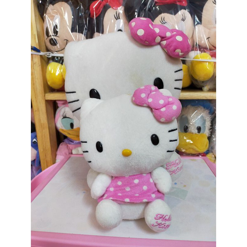 [HCM]Cặp Kitty Mặc Đầm Chấm Bi Hồng Bánh Bèo