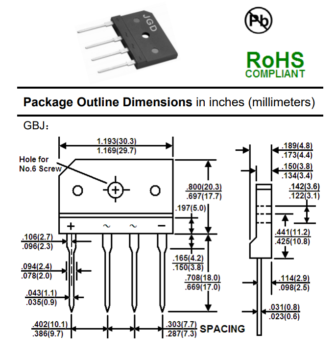Diode cầu GBJ5010 50A 1000V SEP