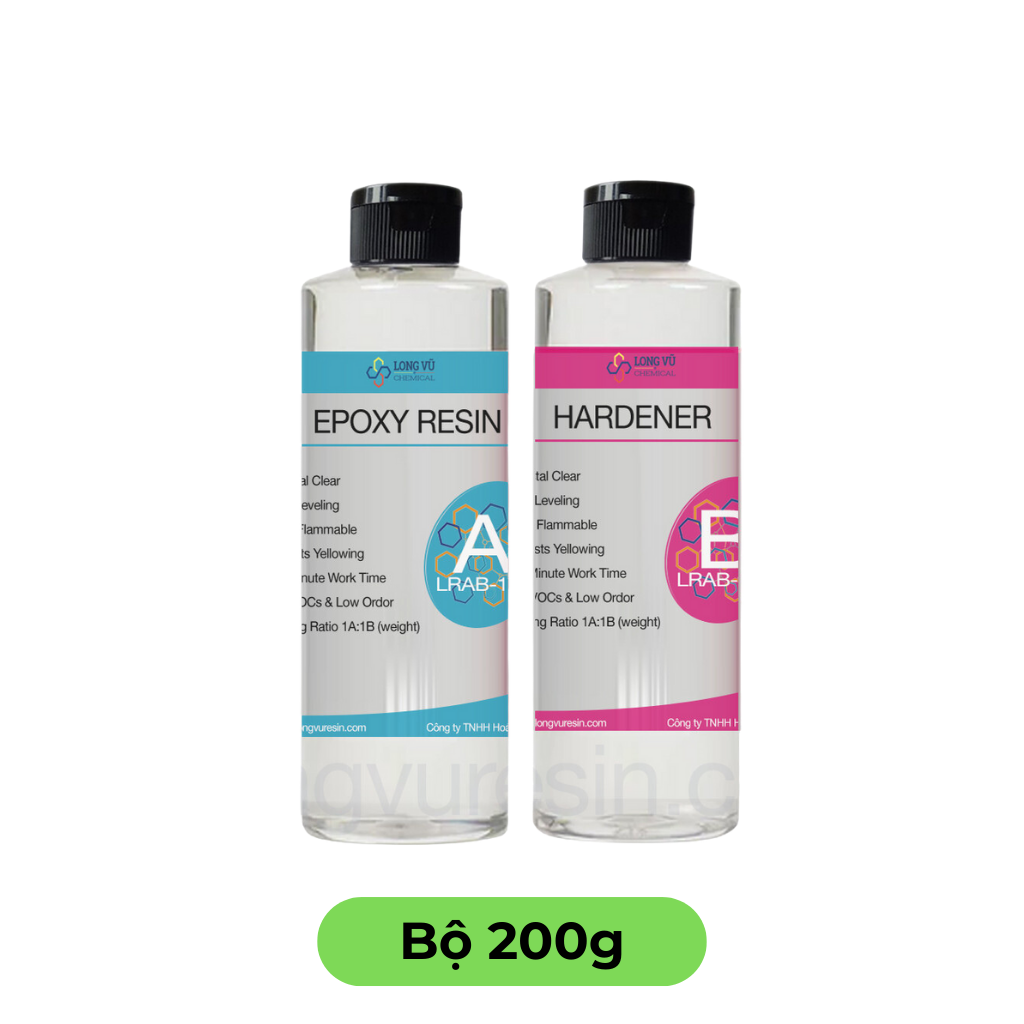 Keo Resin Epoxy Trong Suốt Thực Phẩm Tỷ Lệ 1-1, Ít Bọt Chuyên Dụng Làm Trang Sức, Thủ Công Mỹ Nghệ