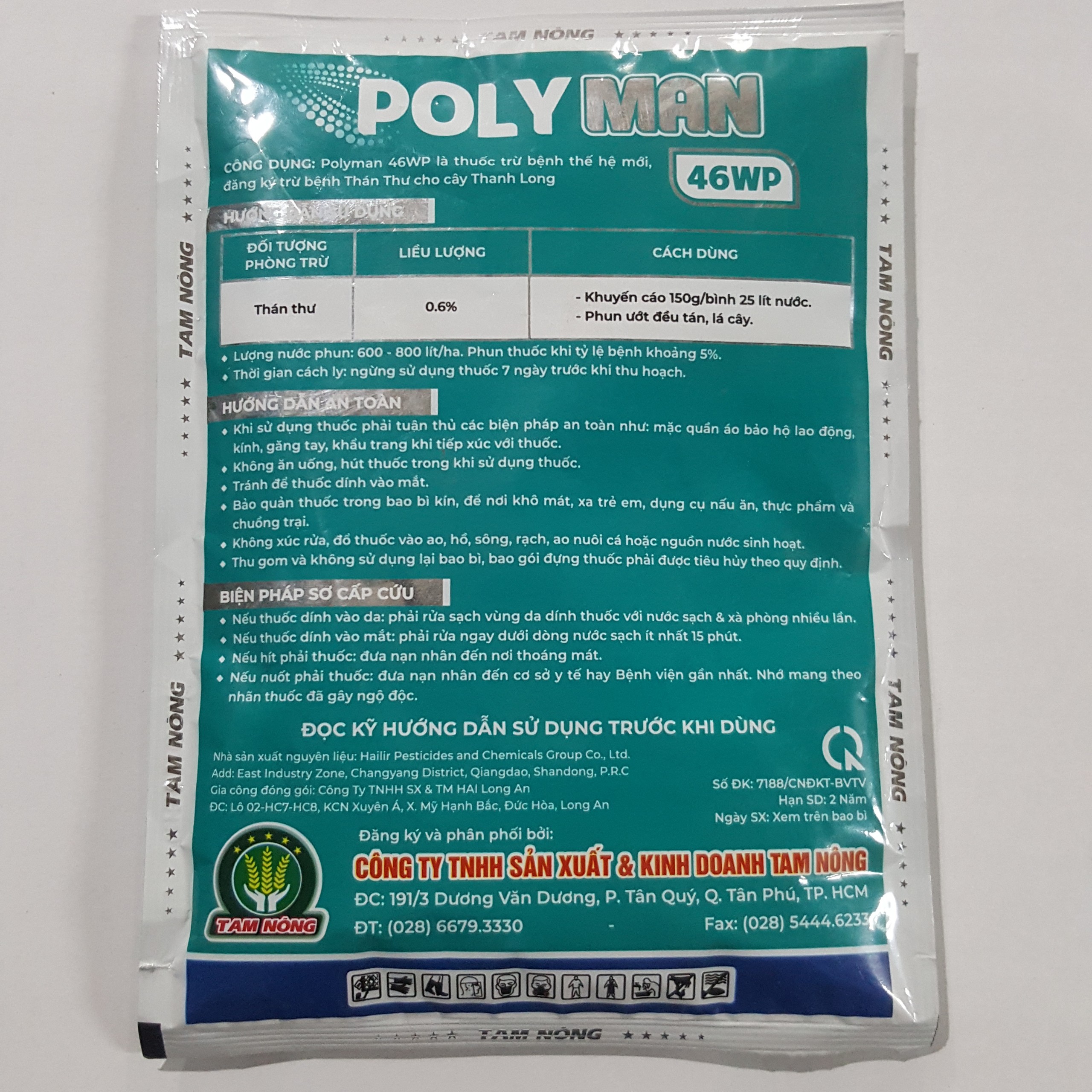 Thuốc trừ bệnh thán thư - Polyman - Gói 100gr