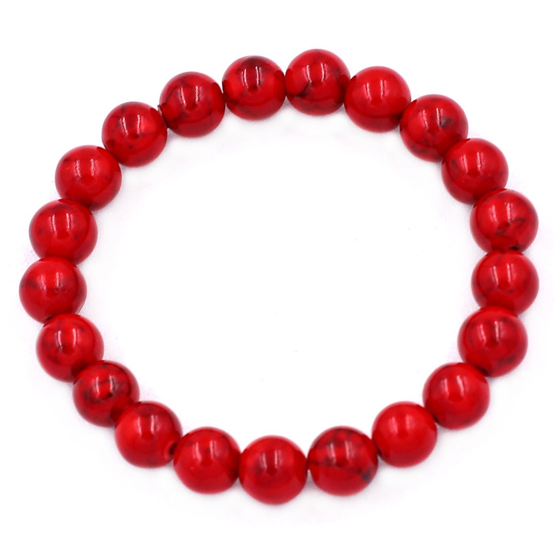 Bracelet coral stone 8 MM 21 beads