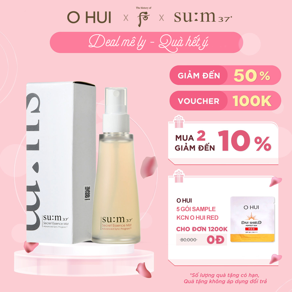 Xịt khoáng nước thần hồi sinh da Sum - Su:m37 Secret Essence Mist 60ml
