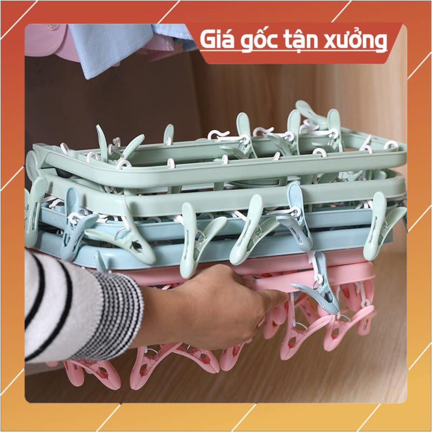 Móc Chùm Nhựa 32 Kẹp Phơi Đồ Cho Bé