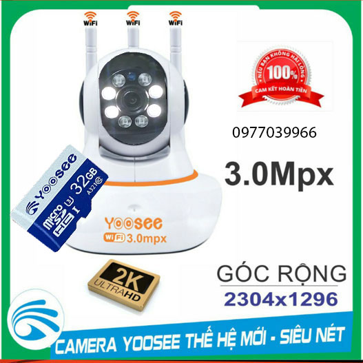 [kèm thẻ 64GB 32GB]Camera wifi yoosee 3 anten - chuẩn 2.0 1080p, cam kết sản phẩm đúng mô tả, chất lượng đảm bảo an toàn đến sức khỏe người sử dụng