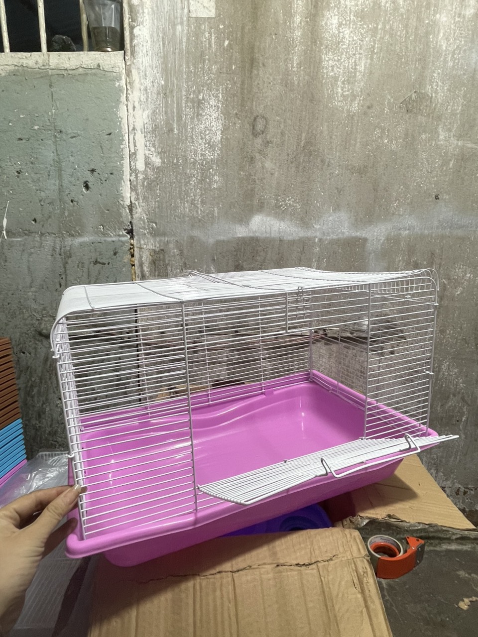Lồng Hamster Mặt Mèo 3 Tầng Supper (size dài49 cao37 rộng32cm)