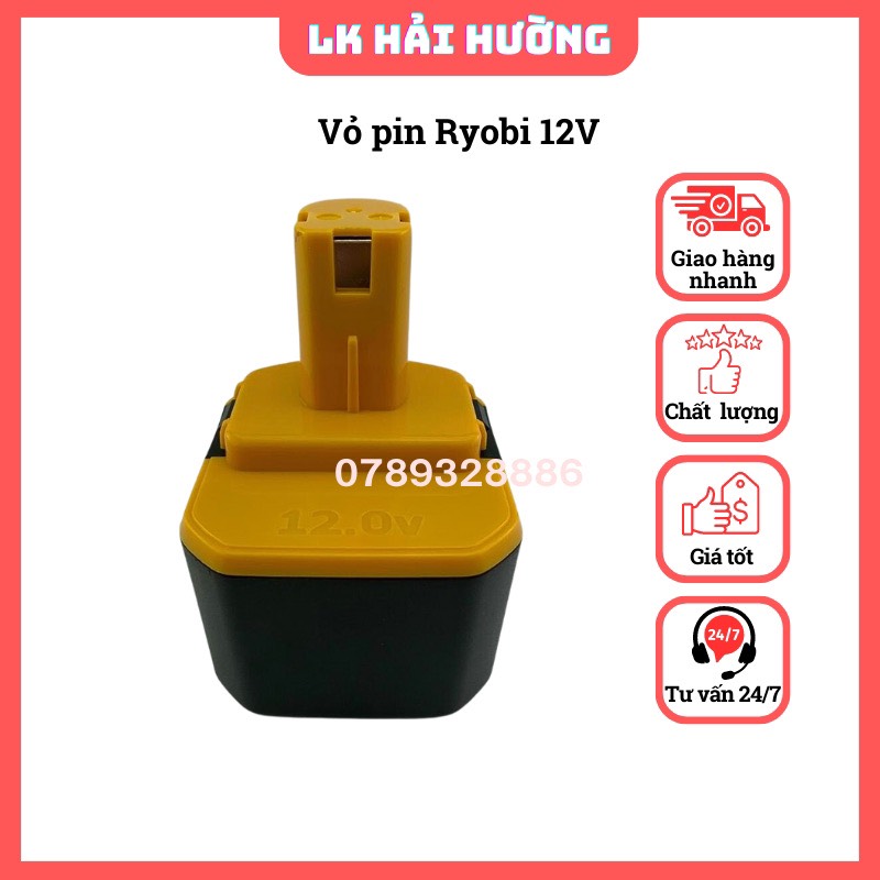 Vỏ pin Ryobi 12V, 6 cell Li-on 18650
