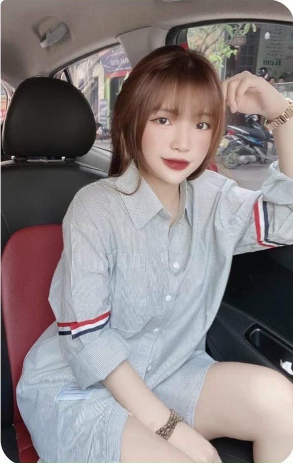 Áo Sơ Mi Kẻ Sọc Xanh Viền Tay