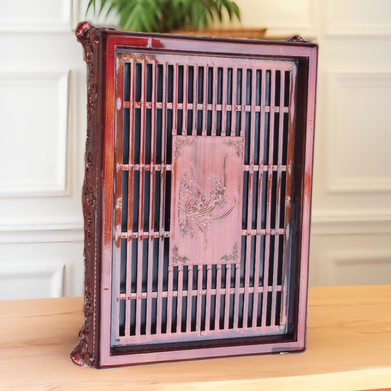Bộ khay trà vân gỗ bền đẹp