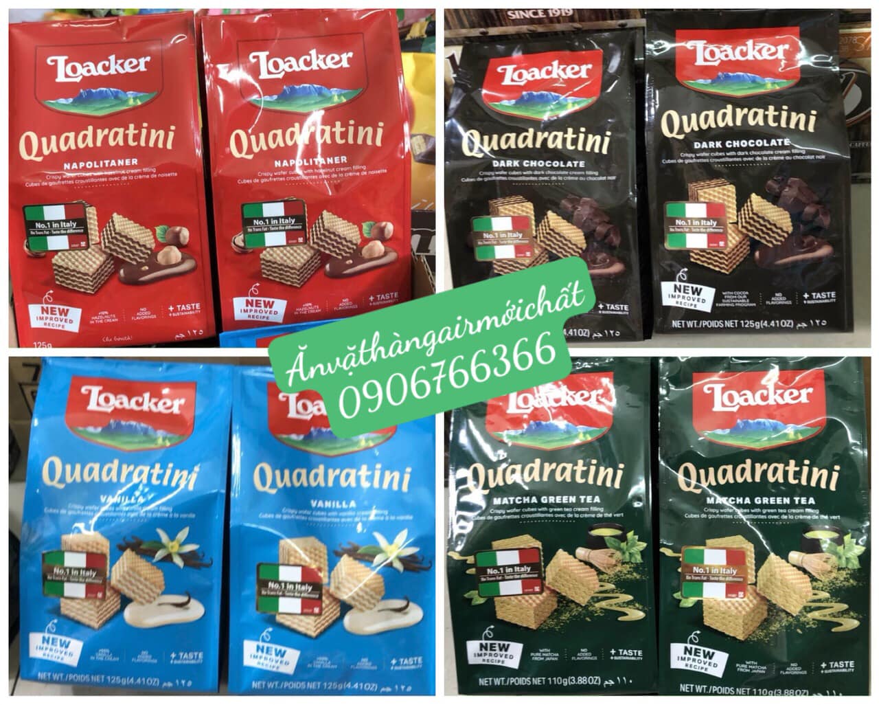 [NEW THÁNG 12/2026]Bánh Xốp Ý Loacker Quadratini 125g - 8 Vị