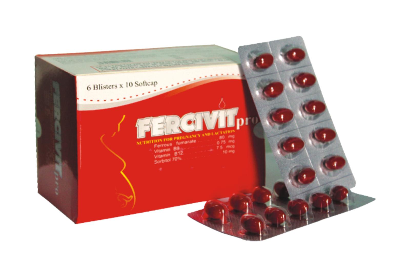 THỰC PHẨM CHỨC NĂNG - FERCIVIT PRO - HỖ TRỢ ĐIỂU TRỊ THIẾU MÁU CHO PHỤ NỮ nhập khẩu