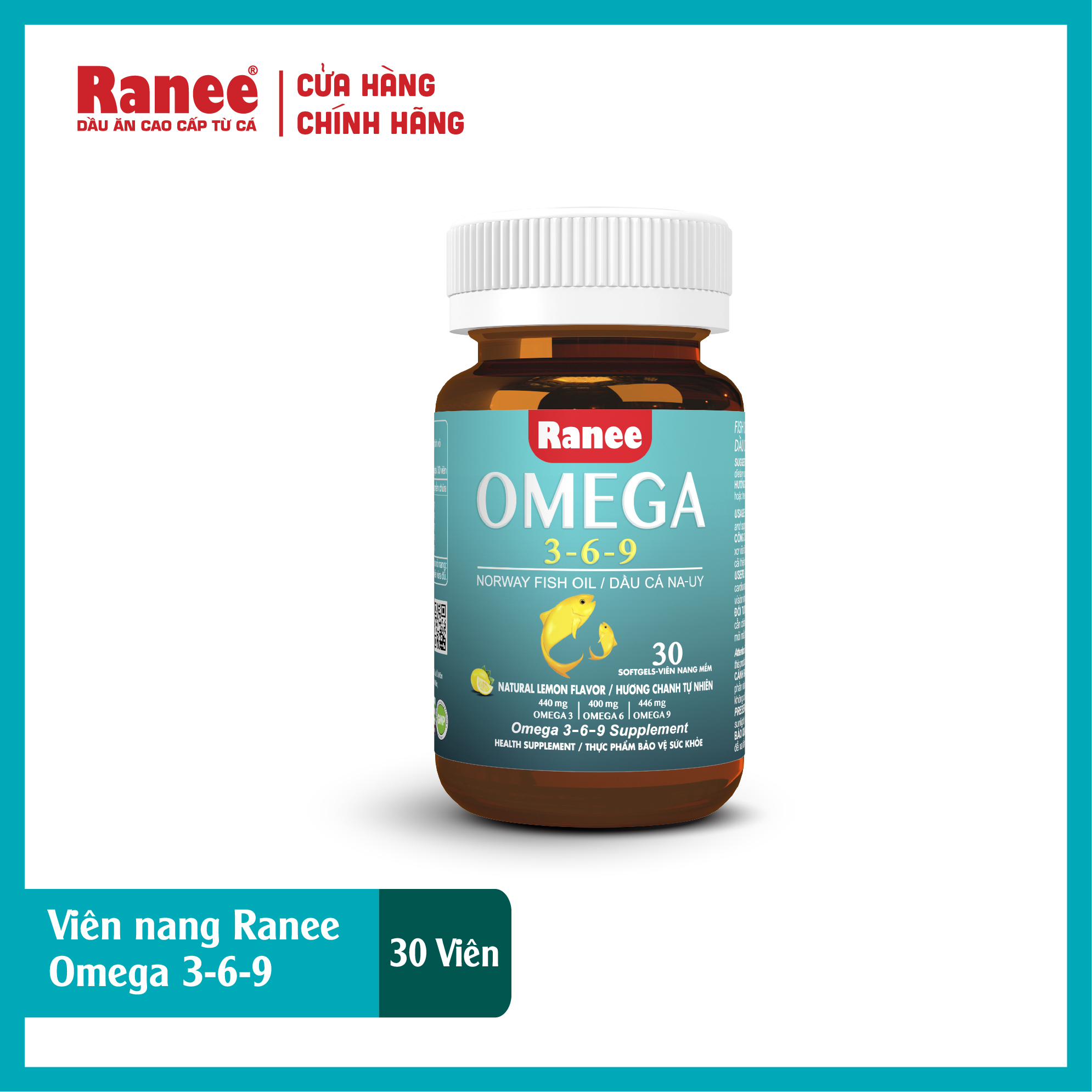 Viên Nang Ranee Omega 3,6,9 (Hộp 30 viên) - khỏe tim, sáng mắt
